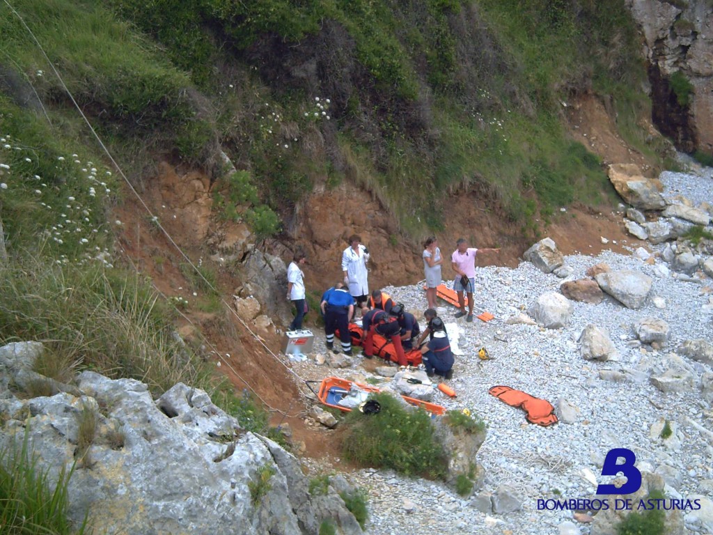 Rescate de una mujer en la playa de San Martín de Celorio (Llanes) - Celoriu.com