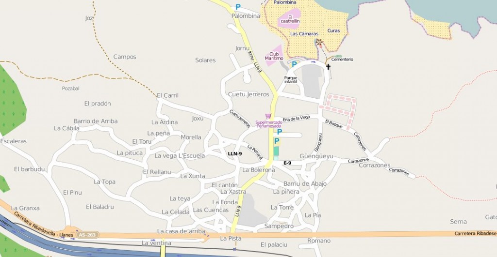 Mapa Toponimico de Celorio, Llanes - Celoriu.com