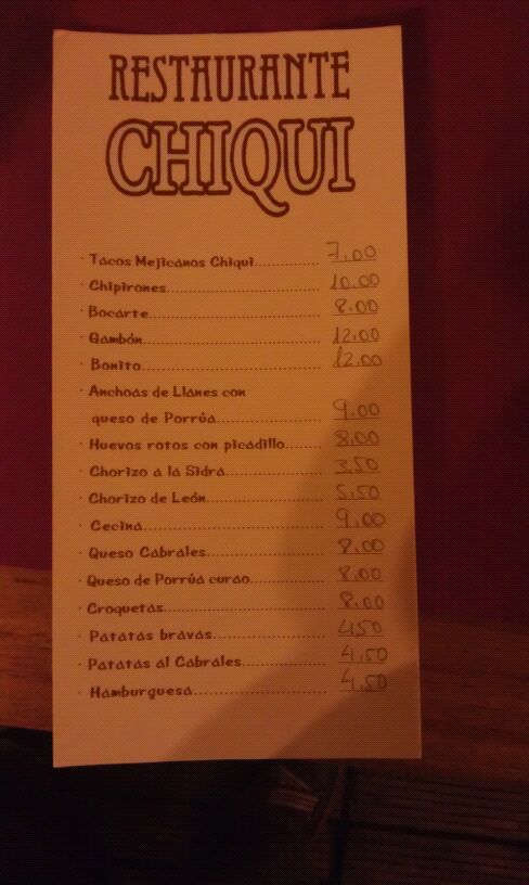 La nueva carta de tapas del Restaurante Chiqui de Celorio - Celoriu.com