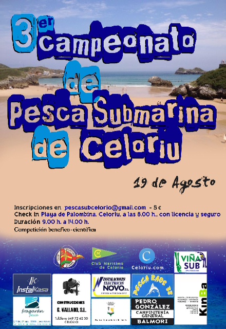 Cartel del III Campeonato de Pesca Submarina de Celorio - Celoriu.com