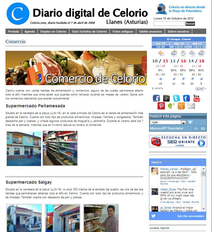 Guía de comercios de Celorio en internet - Celoriu.com